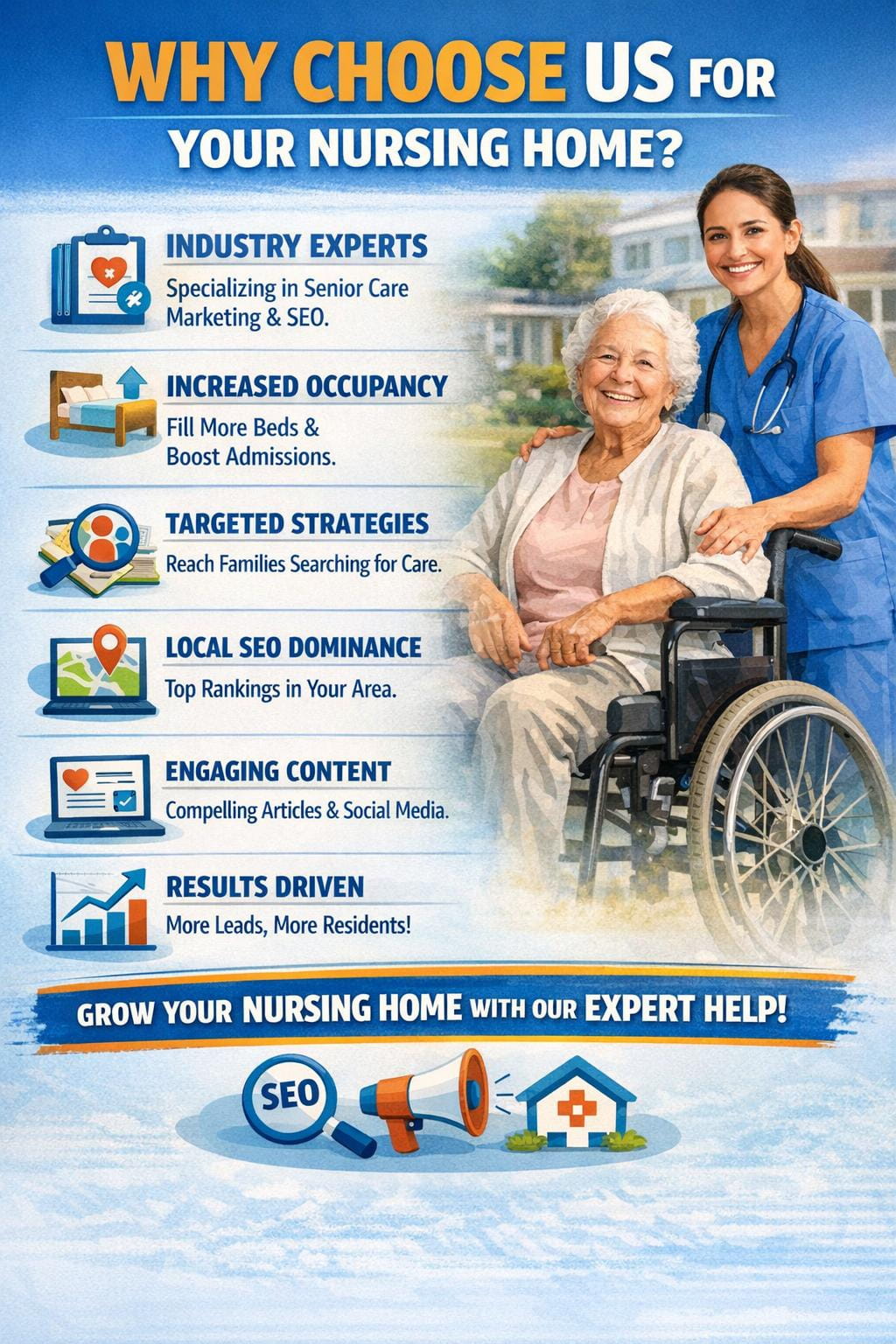 why choose us for nursing home marketing